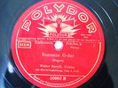 78rpm WALTER BARYLLI Violin REGER Romance BRAHMS Waltz - GERMAN POLYDOR