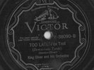 Jazz-King Oliver on Victor 38090-Too Late/What You Want Me To Do - LISTEN