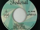 Reggae 45 HOPETON LEWIS Take It Easy / Why Must I Cry on Federal VG++