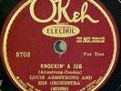 Louis Armstrong & Orchestra - Knockin A Jug - 78 rpm Jazz Record Okeh 8703   E-