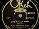 Louis Armstrong Savoy Ballroom Five - Save It - 78 rpm Jazz Record Okeh 8657 E-