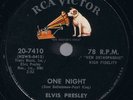 ELVIS PRESLEY LAST US RCA 78 20-7410 One Night / I Got Stung RARE EX7 - NM8