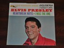 Elvis Presley 45 Record 447-0605 Heartbreak Hotel / I Was the One White Promo