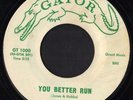 RARE & COOL GATOR ROCKABILLY / ROCKER - RANDY HOBBS - YOU BETTER RUN - HEAR