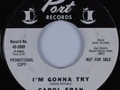 R&B Soul 45 CAROL FRAN I'm Gonna Try PORT HEAR PROMO
