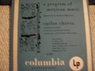 ANDY WARHOL COVER ART(RARE) 1949 BLUE ED  PROGRAM OF MEXICAN MUSIC CARLOS CHAVEZ