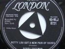 Bobby Freeman - Betty Lou on London Tri.  HL J 8721.  Rare.  Mint Minus