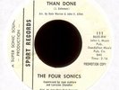 THE FOUR SONICS Easier Said Than Done on Sport Promo Northern Soul 45 Hear