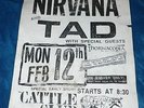 RARE 1990 NIRVANA FLYER TAD THORNACOPIA @ CATTLE CLUB SACTO PUNK GRUNGE KBD