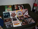 THE BEATLES 11 LP LOT# 1 w LET IT BE POSTER, 2 RARE STICKERS & MOJO MAGAZINE