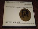 REEL TO REEL TAPE BEETHOVEN VIOLIN CONCERTO (in D) HEIFETZ  MUNCH, RCA ST FCS-24