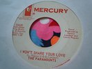 PARAMOUNTS GIRLS WITH THE BIG BLACK BOOTS/I WON'T SHARE 45 MERCURY NORTHERN SOUL