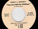 Toys Are Not For Children  1972  Movie Radio Spots 7 inch, 45 rpm  Sexploitation