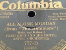 FRED RICH HOTEL ASTOR ORCH 78rpm All Alone Monday When Day Is Gone COLUMBIA 777D