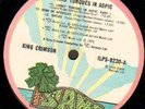 KING CRIMSON LARKS TONGUES IN ASPIC ORIG UK PINK RIM ISLAND RECORDS LP + STICKER