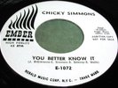 CHICKY SIMMONS & GROUP RnB-Rocker/Doo Wop 45 Ember WL Promo NM Listen