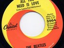 BEATLES ALL YOU NEED IS LOVE 45 SINGLE CAPITOL SWIRL RECORD EAST COAST COMMA
