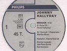 JOHNNY HALLYDAY mirador FRENCH PROMO PHILIPS 2012 MAXI 45T 12