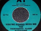 13th FLOOR ELEVATORS You're Gonna Miss Me  A.I. TEAL LBL MISPRESS 45 THIRTEENTH