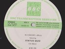 STATUS QUO BBC TRANSCRIPTION DISC IN CONCERT 285 MINT 1982