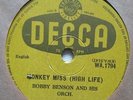 78 rpm shellac BOBBY BENSON & ORCH monkey miss 50's 60's HIGHLIFE BIG BAND VG+ ?