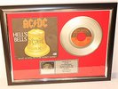 AC/DC, AC DC, Hells Bells, mit Cover, Platin Record, Schallplatte, Award, gold