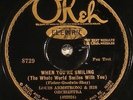 Louis Armstrong and His Orchestra, Okeh 8729 (non-vocal takes), E- / E-V+
