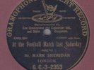 MARK SHERIDAN - At The Football Match Last Saturday 78 rpm disc (EARLY 1-SIDED)
