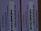 2 Pat Benatar tickets 11/12/13 Ridgefield Playhouse, Rigefield,Ct