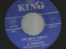 NEW BREED ROCKABILLY-- AL HENDERSON-- SHE SAYS CRAZY --- HEAR BOTH- 1963 KING