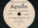 pc78-R&B vocal group-Apollo 1177-The Five Larks- PROMO----RARE..never on 45