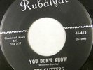 THE GLITTERS 45 You Don't Know RUBAIYAT Doo Wop ORIGINAL Early 60s HEAR #BB1071