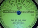 Jerry Lee Lewis - Sun 259 VG+. Crazy Arms / End Of The Road. 78 Rpm