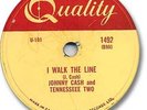 JOHNNY CASH & Tenessee Two Country 78 RPM Record. I Walk the Line