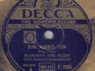 FLANAGAN & ALLEN - Run, Rabbit, Run / Washing On The Siegfried Line 78 rpm (A++)