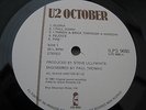 U2 OCTOBER UK LP 1ST PRESS ONE PLAY EVER 100% NEAR MINT WITH A MINT SLEEVE