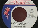 SEBASTIAN WILLIAMS.GET YOUR POINT OVER/I DON'T CARE WHAT MAMA SAID. N.SOUL 45