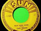 CARL PERKINS SCARCE 1956 SUN 232 BLUE SUEDE SHOES 45 RECORD TRUE EXC CONDITION