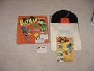 RARE 1966 BATMAN & ROBIN BOX SET, LP, COMIC BOOK, MEMBERSHIP CARD, BUTTON
