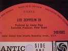 *LED ZEPPELIN 3* 1970 UK ATLANTIC LP  *PETER GRANT* Label Print