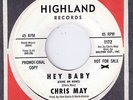 POPCORN SOUL ORIGINAL 45  - CHRIS MAY - HIGHLAND RECORDS PROMO