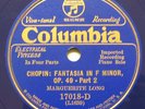 MARGUERITE LONG, Solo Piano / CHOPIN Fantasia in F Mn. 78 rpm Electric Columbia