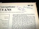 Bill Evans Ted Kotick Autographed X2 Jazz Conceptions Riverside DG LP RLP 12-223