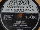 RICKY NELSON   STOOD UP   WAITIN SCHOOL   UK 78 RECORD   ROCK N ROLL ROCKABILLY