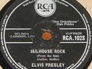ELVIS PRESLEY   JAILHOUSE ROCK   TREAT ME  UK 78 RECORD   ROCK N ROLL ROCKABILLY