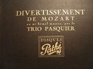 ALBUM of 5x 78 rpm Pathé TRIO PASQUIER MOZART DIVERTISSEMENT