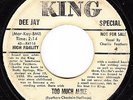 CHARLIE  FEATHERS - King 5043 (bio DJ) - Too Much Alike - 1956 ROCKABILLY PROMO