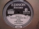 1924 CARL FLESCH VIOLIN Edison DIAMOND DISC PAPER LABEL Dvorak Slavonic Dance 78