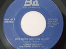 Rare Ohio Modern Soul 45 HERBY BROWN One More Broken Heart on Blue Ash