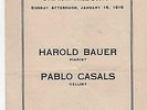 1916 PABLO CASALS - Nellie Melba program BOSTON'S SYMPHONY HALL
